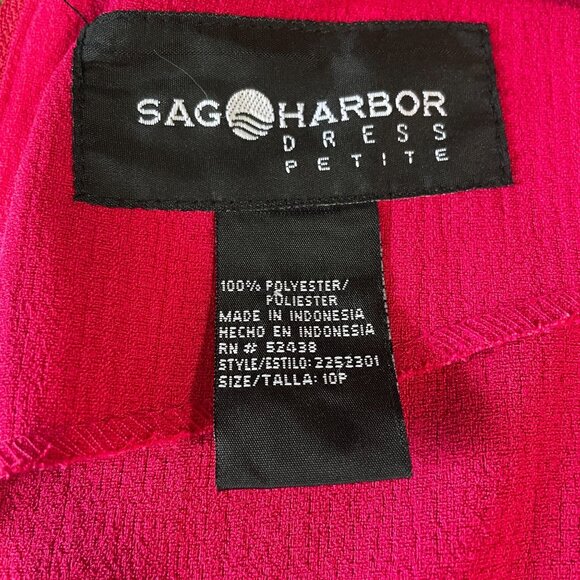 Sag Harbor Petite Sleeveless Pink Floral Textured Maxi Dress Size 10P Vintage - Picture 3 of 8